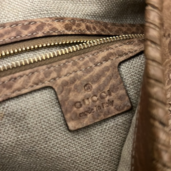 COPY - Gucci Large Jackie O Tan Leather Monogram bag - Picture 3 of 8